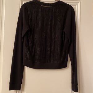 NWT Alice and Olivia BLACK LACE BACK TOP